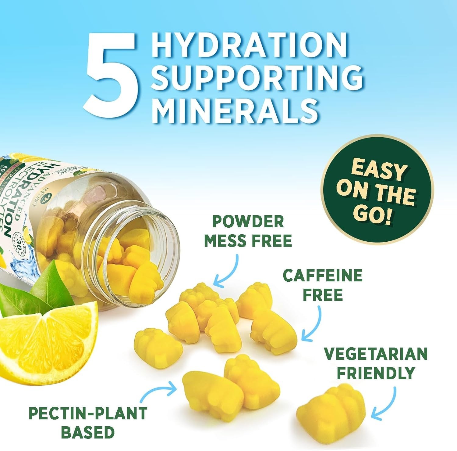 Hydration Electrolyte Gummies – Daily Liquid Replenisher, Electrolyte Multiplier