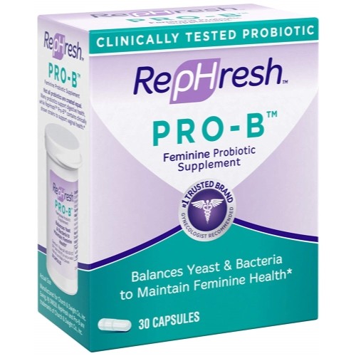 6 Pack Rephresh Pro B Probiotic Feminine Supplement 30 Capsules 1 Per Day