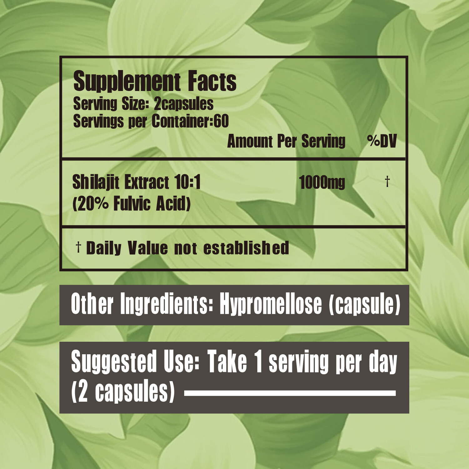 Shilajit Fulvic Acid 1000mg – Antioxidant, Energy Support Improve Endurance