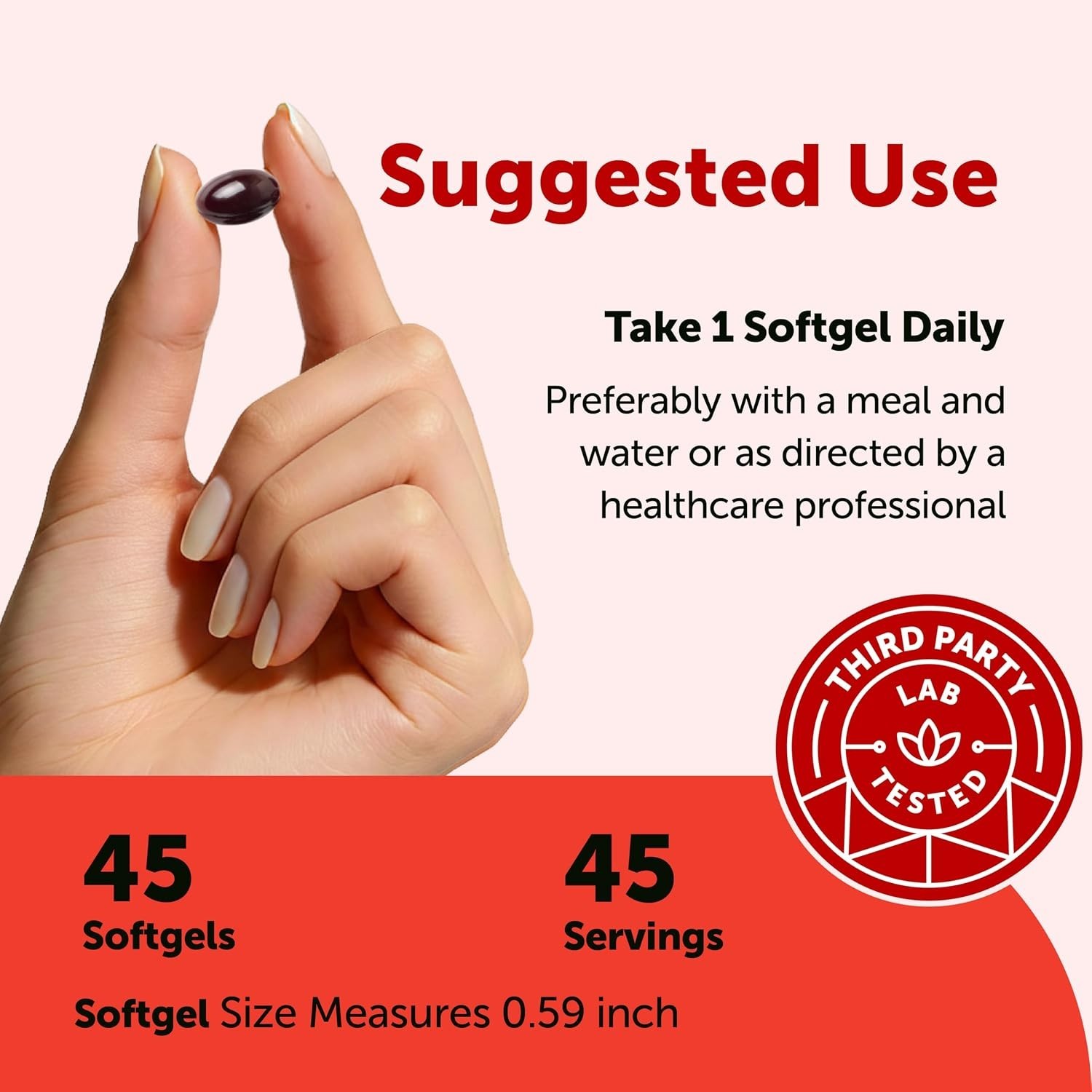 Astaxanthin 12mg with MCT Oil – Non-GMO, Soy-Free, 45 Easy-Swallow Softgels