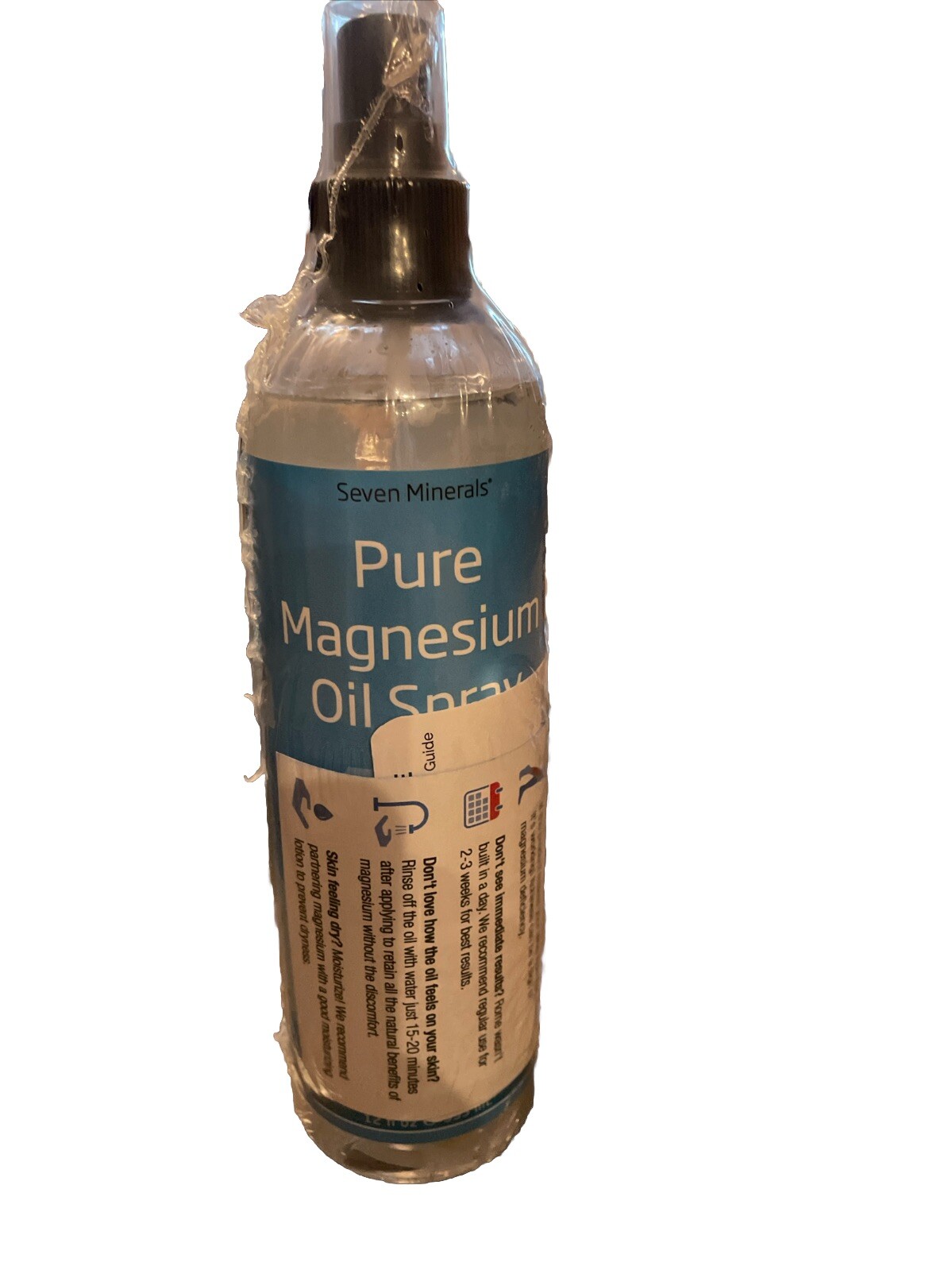 Pure Magnesium Oil Spray – Big 12 fl oz (Lasts 9 Months) – USP Grade Magnesium