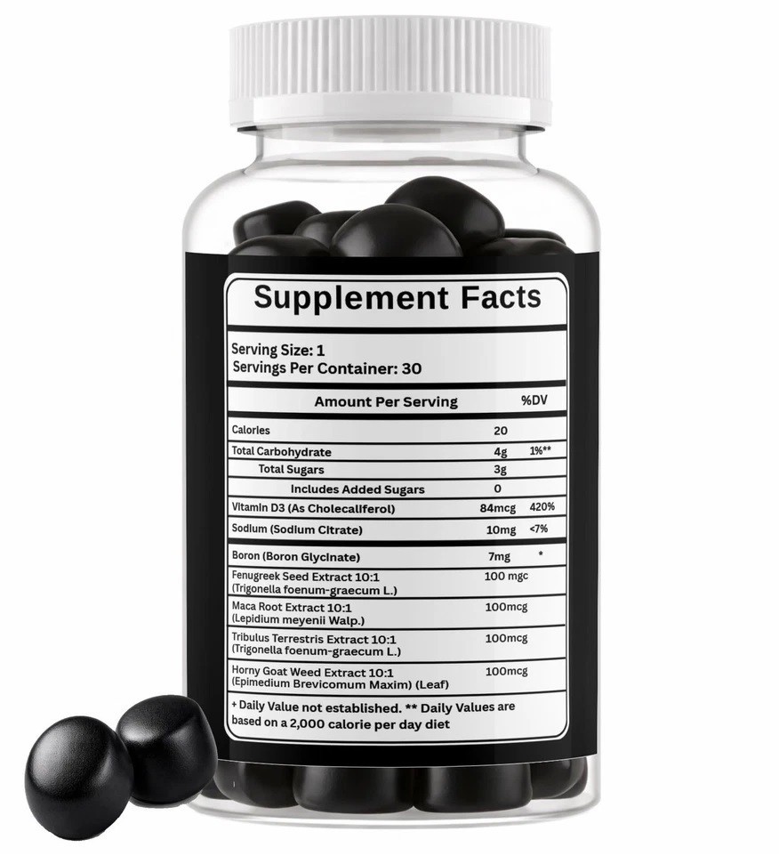 (3 Pack) RED BEAR Male Stamina Gummies for Advanced Blood Flow Support 30 Gummy