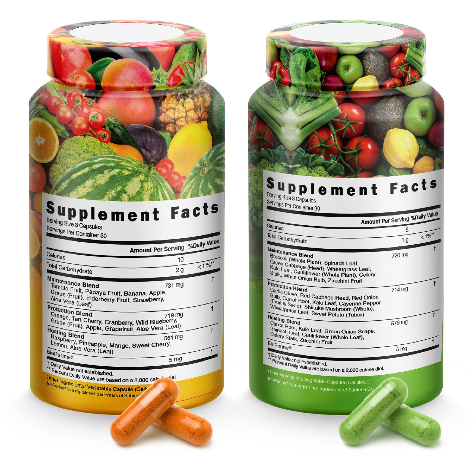 Superfood Blend Fruits and Veggies Supplement-2 Pack-Vegan Friendly, Gluten Free