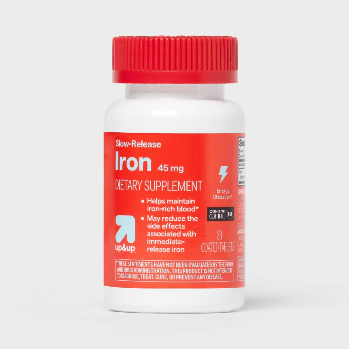 Iron Slow Release Dietary Supplement Tablets – 30ct – up&up:45mg Iron Per Tablet