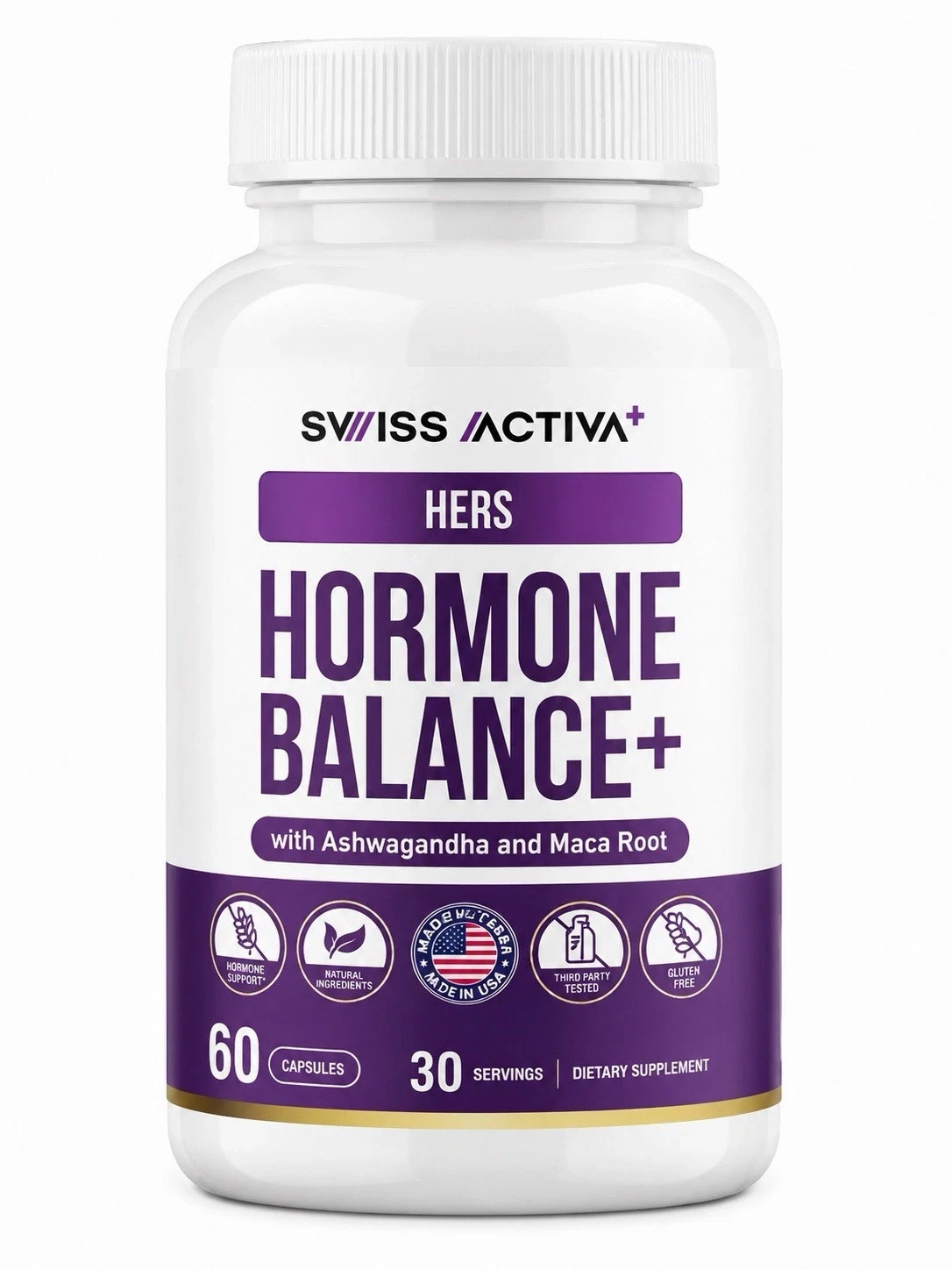 Swiss Activa Labs Hormone Balance, Cortisol & Hormone Support for Women – 60ct.