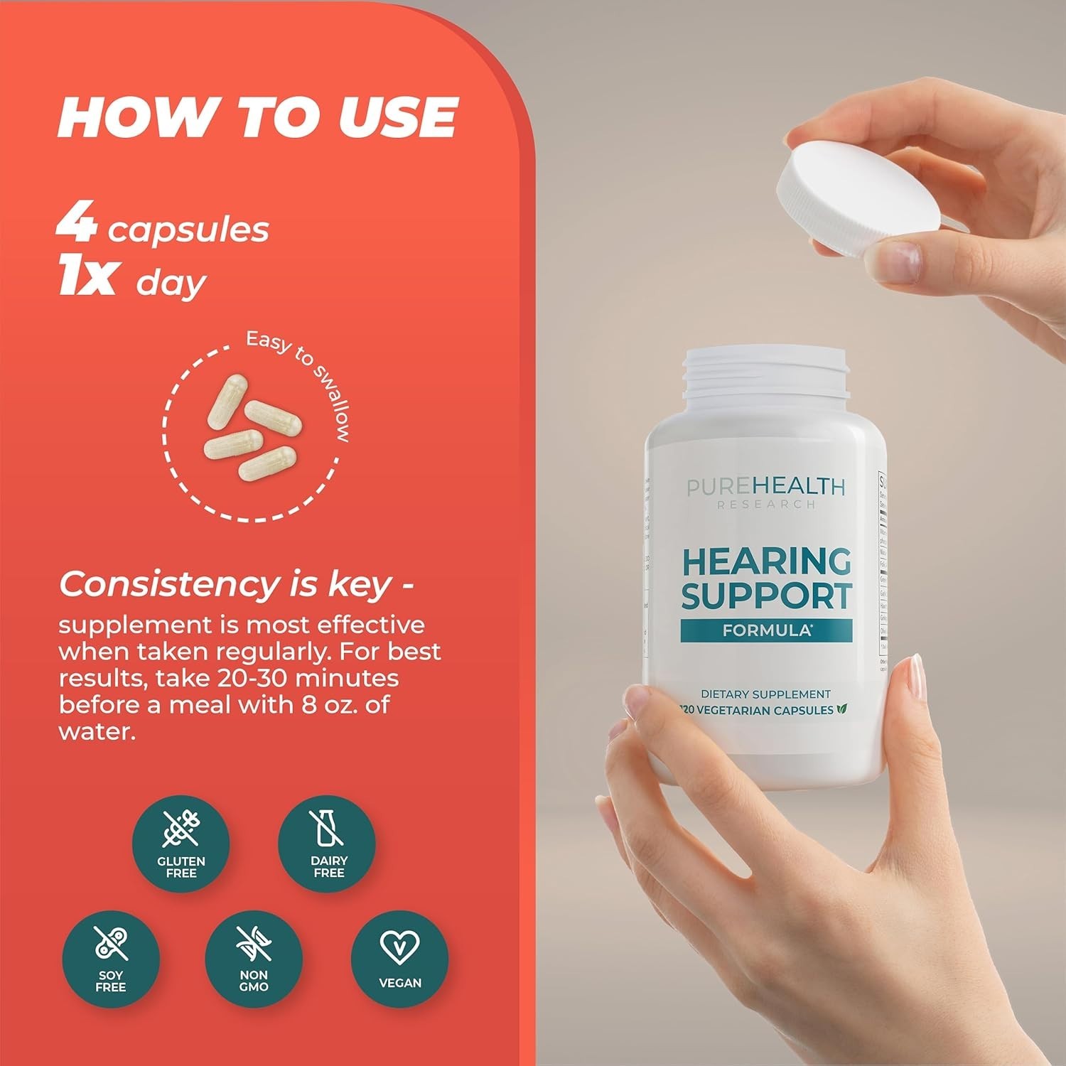PUREHEALTH RESEARCH Hearing Support Formula,Tinnitus Supplement with Flavonoids