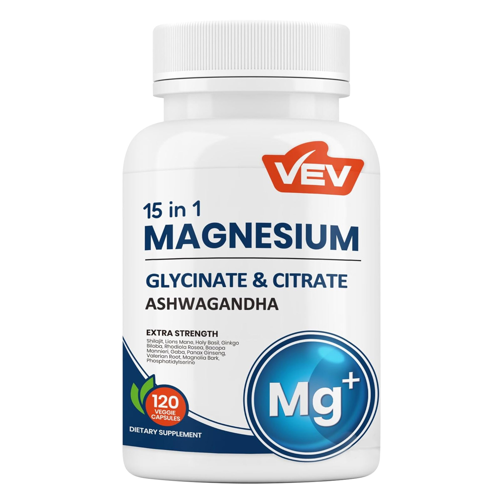 Quality VEV Magnesium Glycinate & Citrate -Stress & Sleep Support,Ashwagandha,L-
