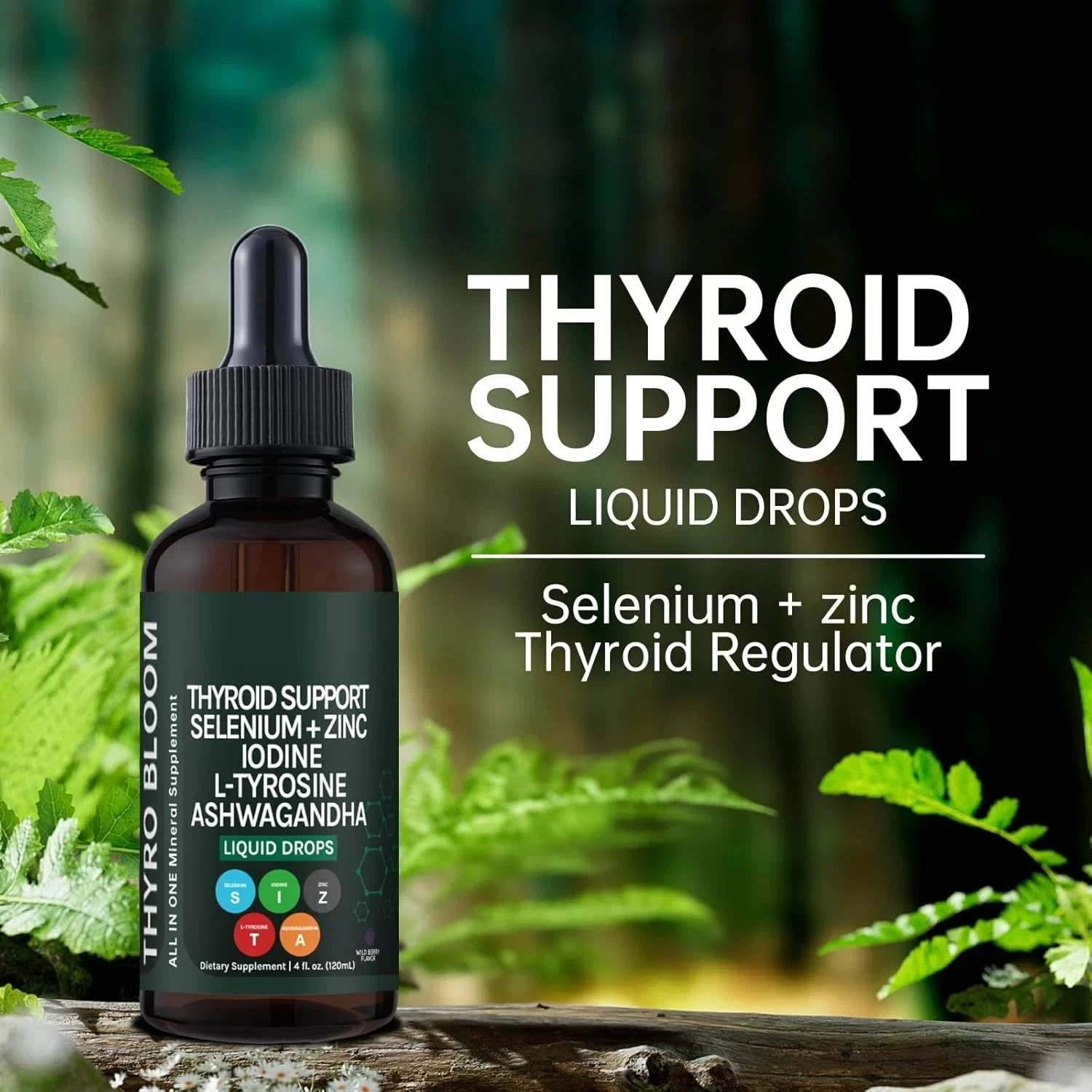 Thyroid Support Drops | Liquid Drops with Selenium, Zinc & L-Tyrosine, I