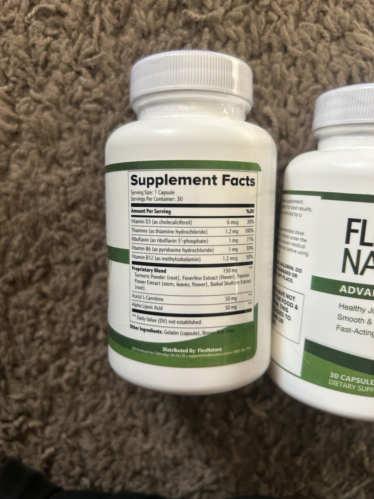 Flex Natura Advanced Joint Support Supplements- 3 Bottles