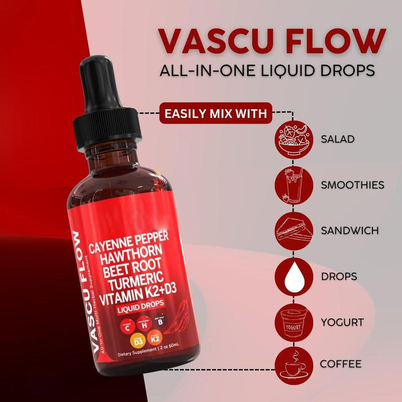Cayenne Pepper Hawthorn Beet Root Turmeric Vitamin K2+D3 Liquid Drops 60ML