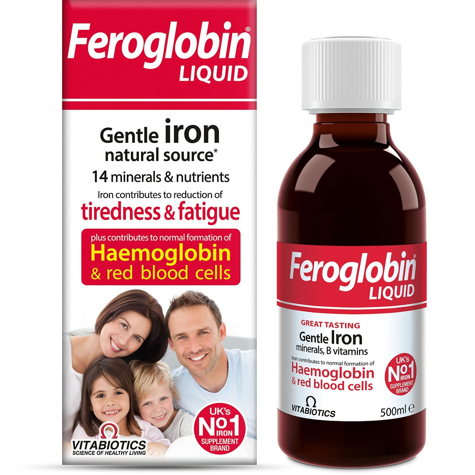 Organic Feroglobin Liquid 500ml – Iron Supplement, Energy Boost, Vegan Formula