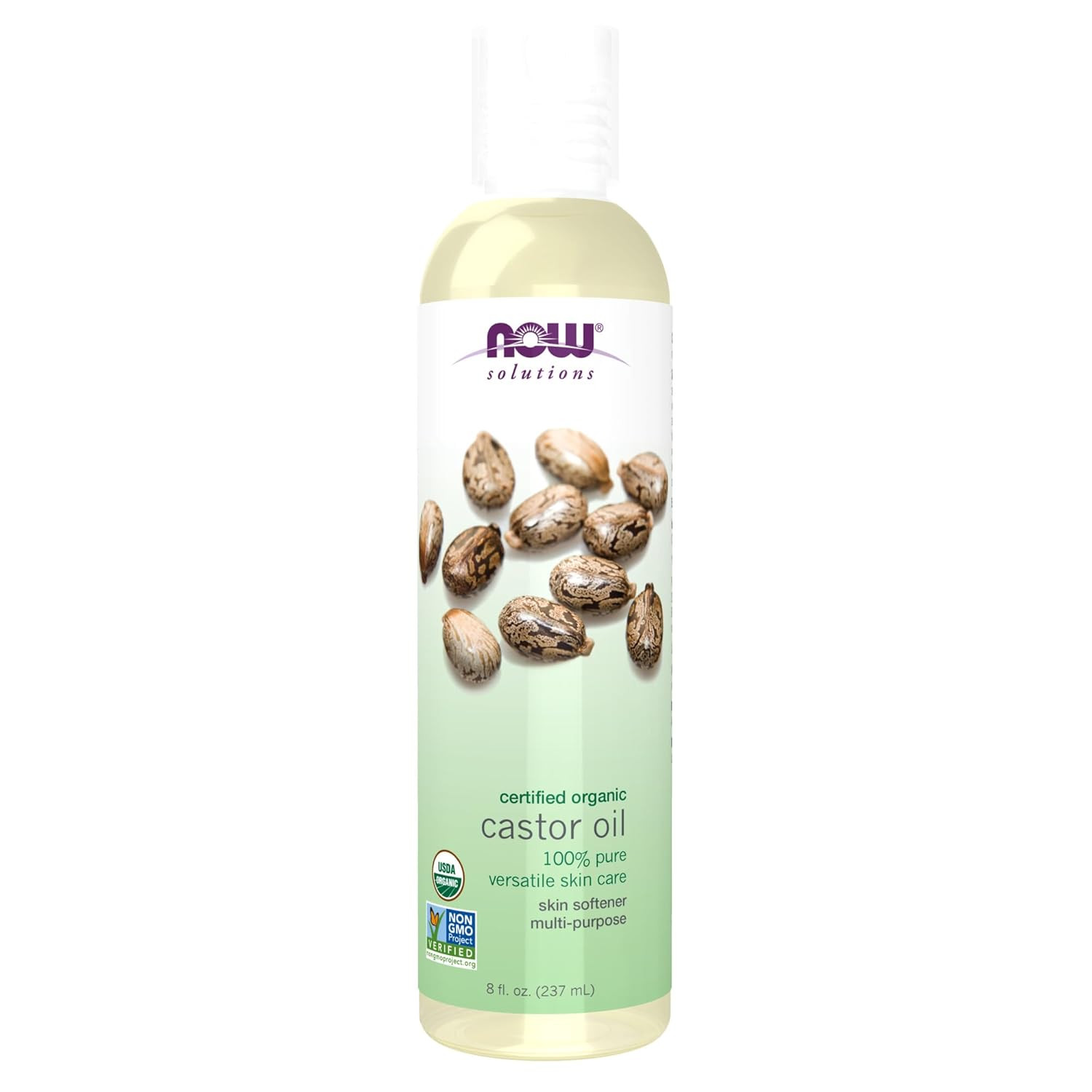 NOW Foods Solutions, Organic Castor Oil, 100% Pure Versatile Skin Care, Multi-Pu