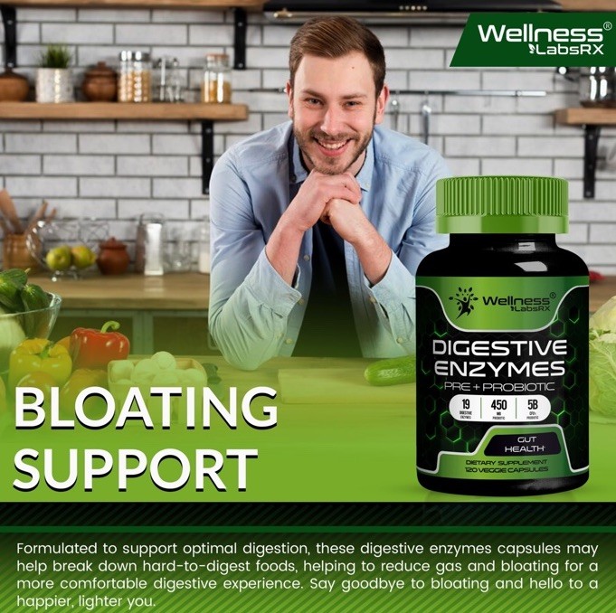 Digestive Enzymes with Probiotics and Prebiotics 450mg, 120, exp 07/26