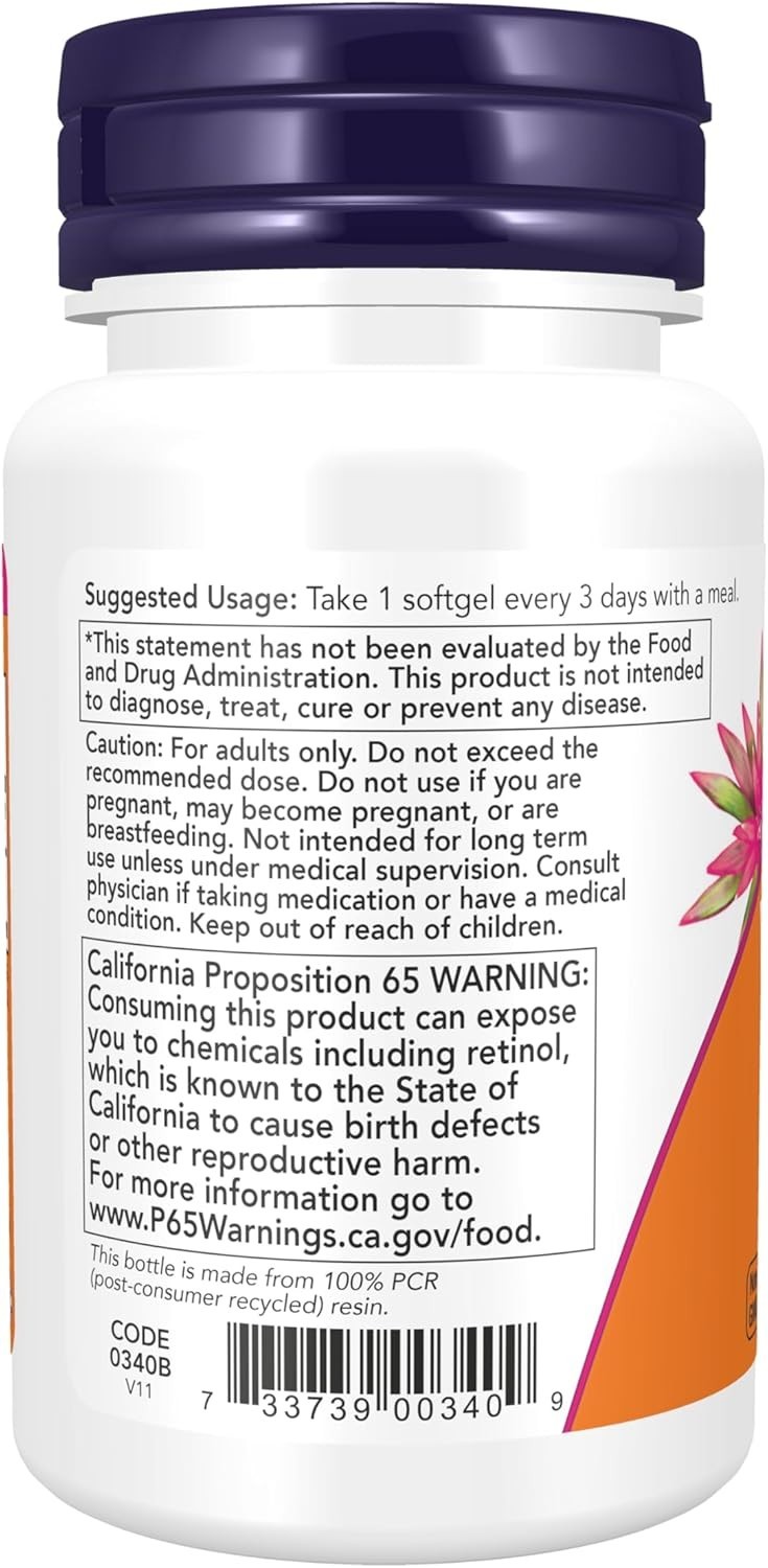 NOW FOODS Vitamin A 25 000 100 Softgels