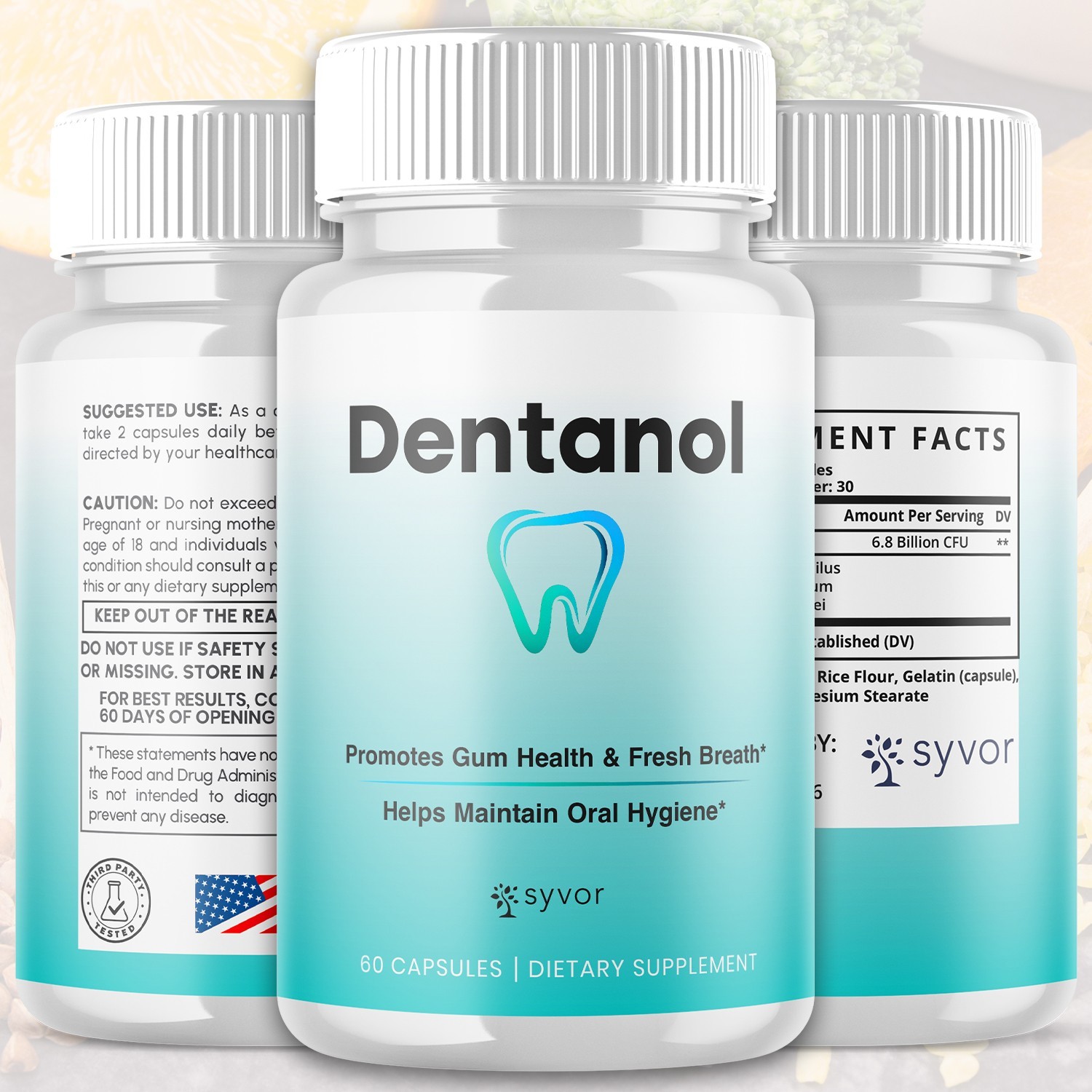 (5 Pack) Dentanol Oral Probiotic Support for Healthy Teeth & Gums 300 Capsules