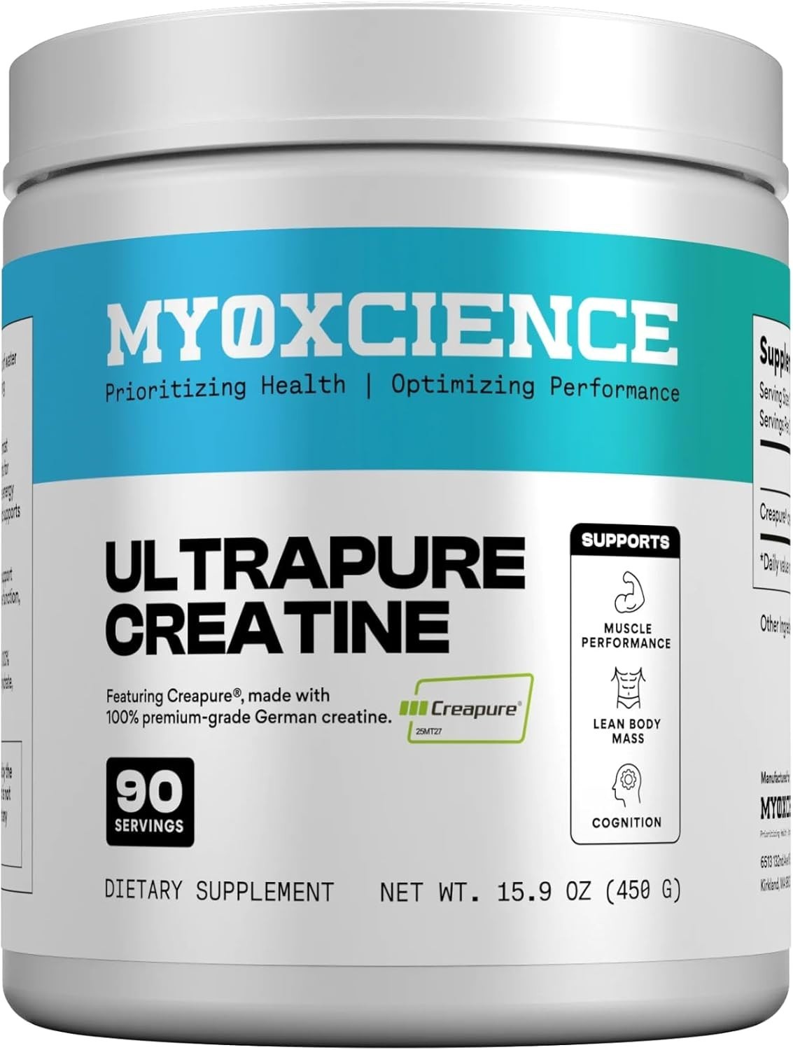 MYOXCIENCE Creapure® Creatine 5g German Creatine Monohydrate – 90 Servings