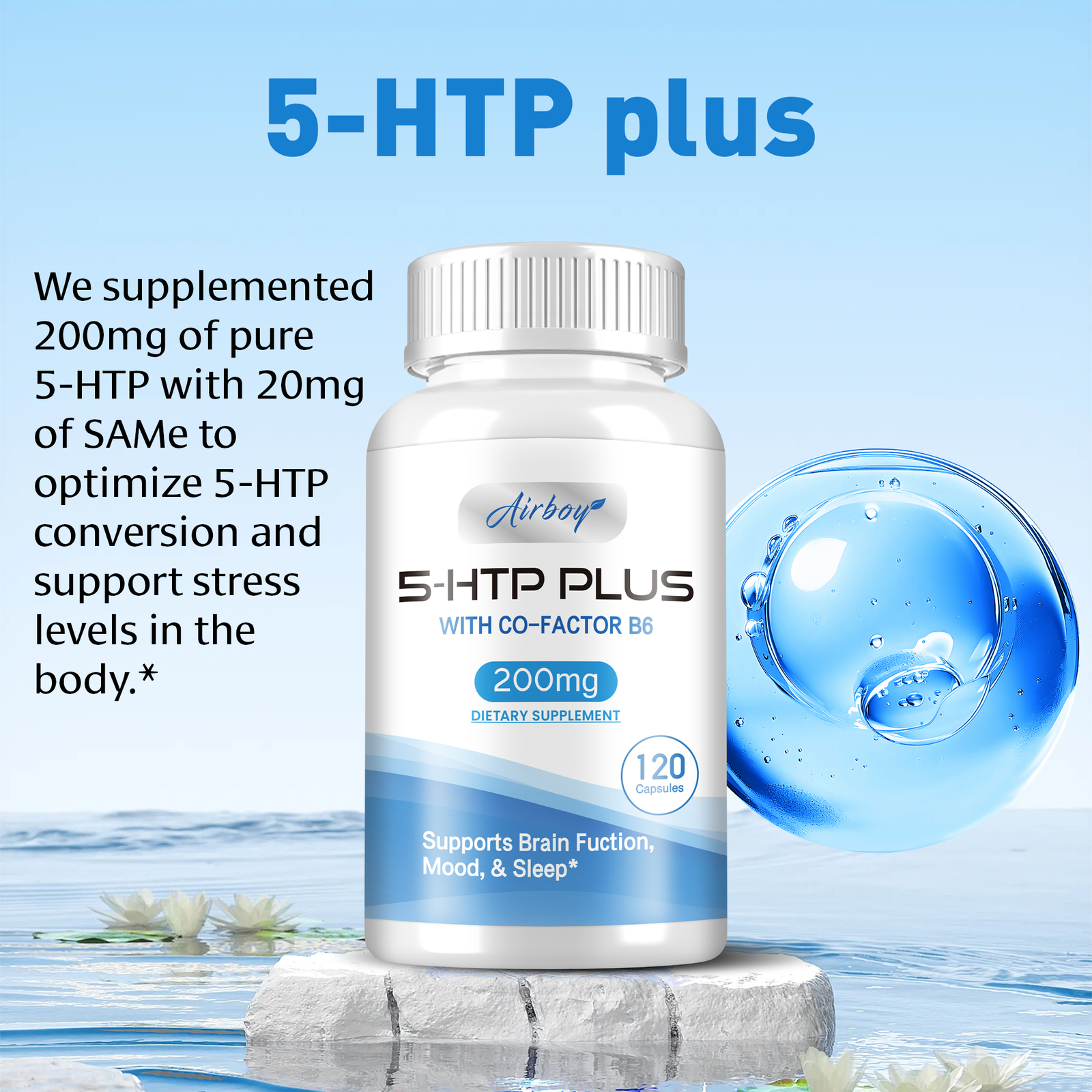 5-HTP Plus Capsules 200mg – Sleep Aid,Mood,Relaxation,Serotonin & Sleep Support