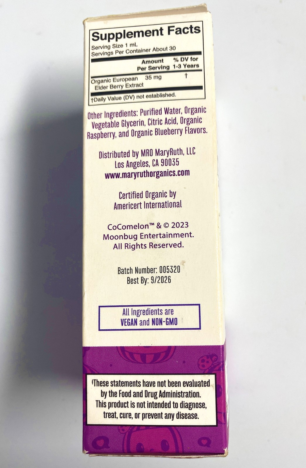 Mary Ruth’s Toddler Elderberry Syrup Immune Drops Natural Vegan NoGMO 1oz BB9/26