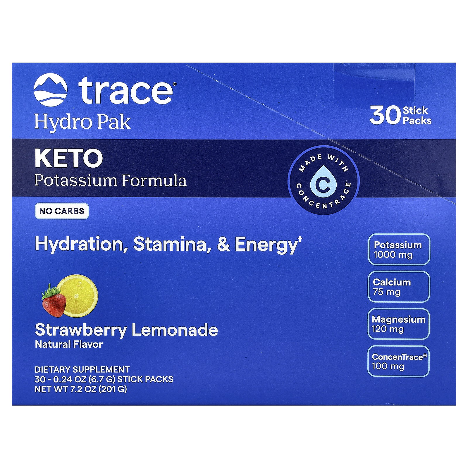 Hydro Pak Keto, Strawberry Lemonade, 30 Stick Packs, 0.24 oz (6.7 g) Each