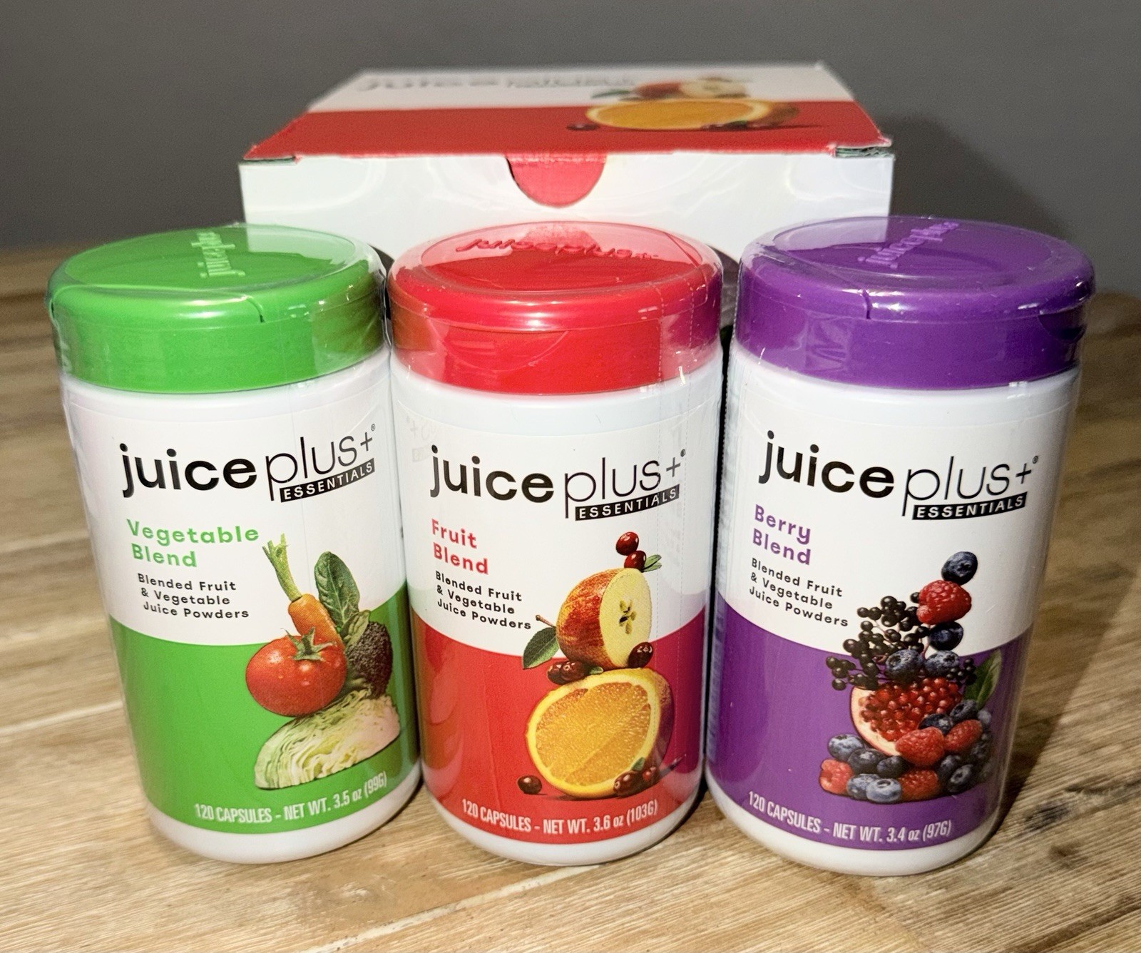 Juice Plus Trio: Fruit, Vegetable & Berry Blends 360 Capsules🍊🥦🍓Sealed