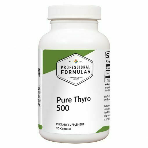 Pure Thyro 500 PROFESSIONAL FORMULAS GLANDULAR Lyophilized thyroid glandular 90c
