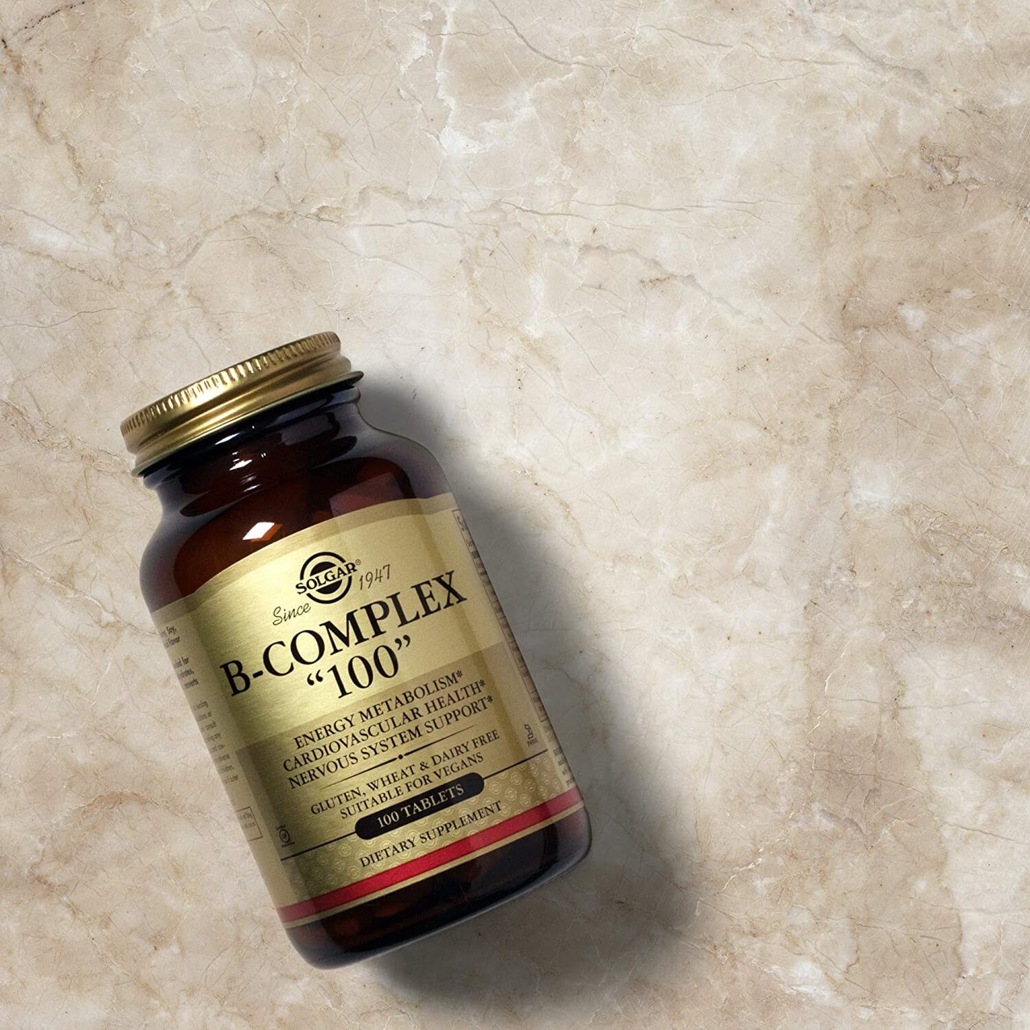 Solgar B-Complex «100», 250 Veg Capsules – Heart & Nervous «Best sell by» 2025