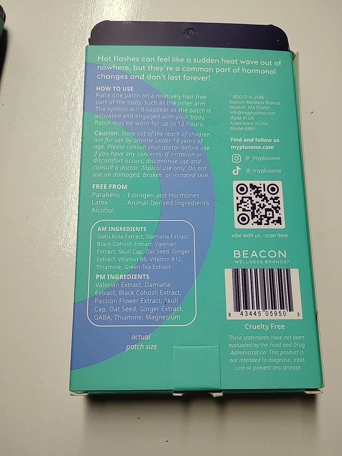 Plus One Vital Menopause Patch (AM/PM 16 Patches Exp 06/28
