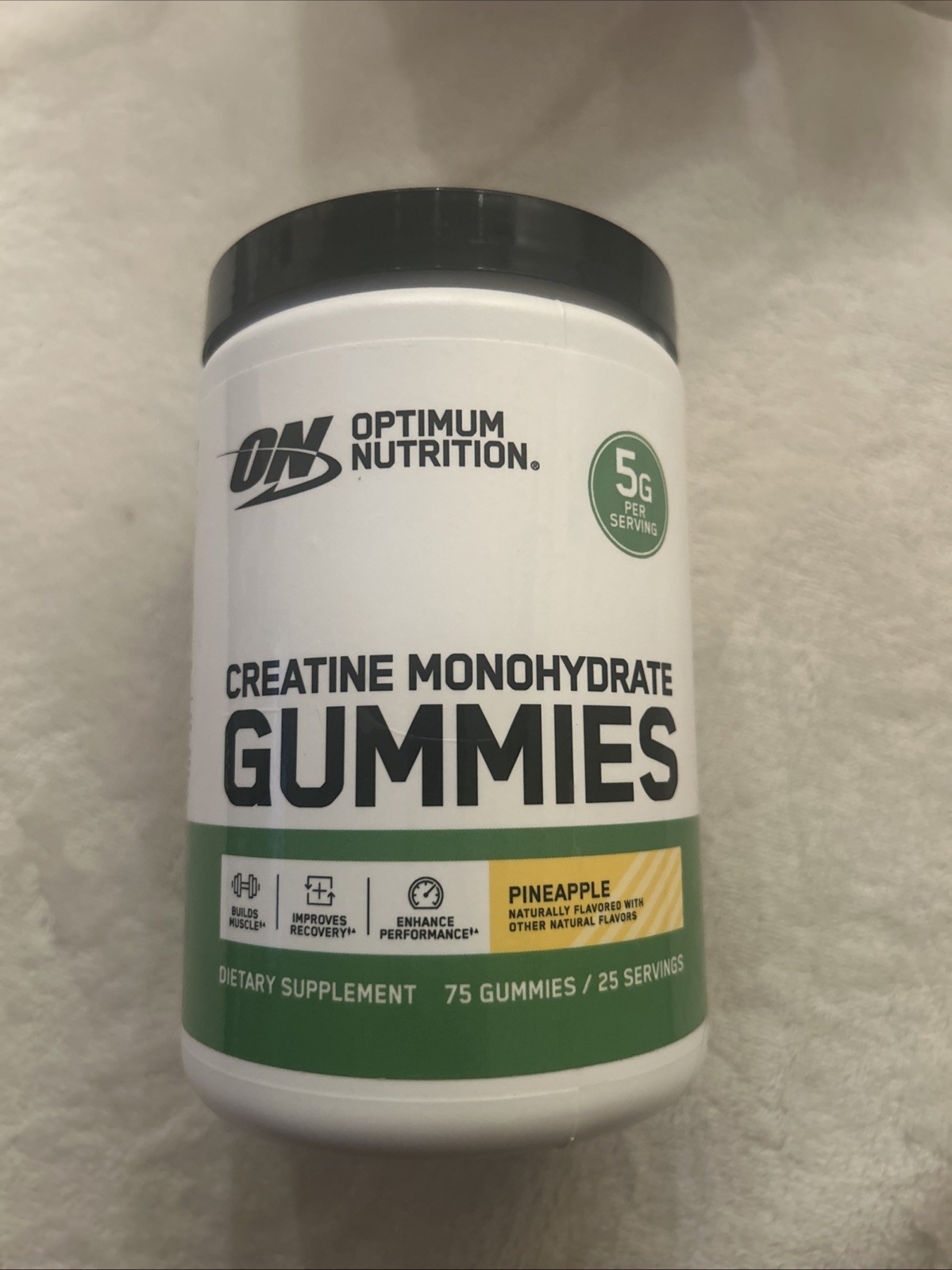 Optimum Nutrition Creatine Gummies Pineapple – 75 Gummies Exp 11/2026 New Sealed