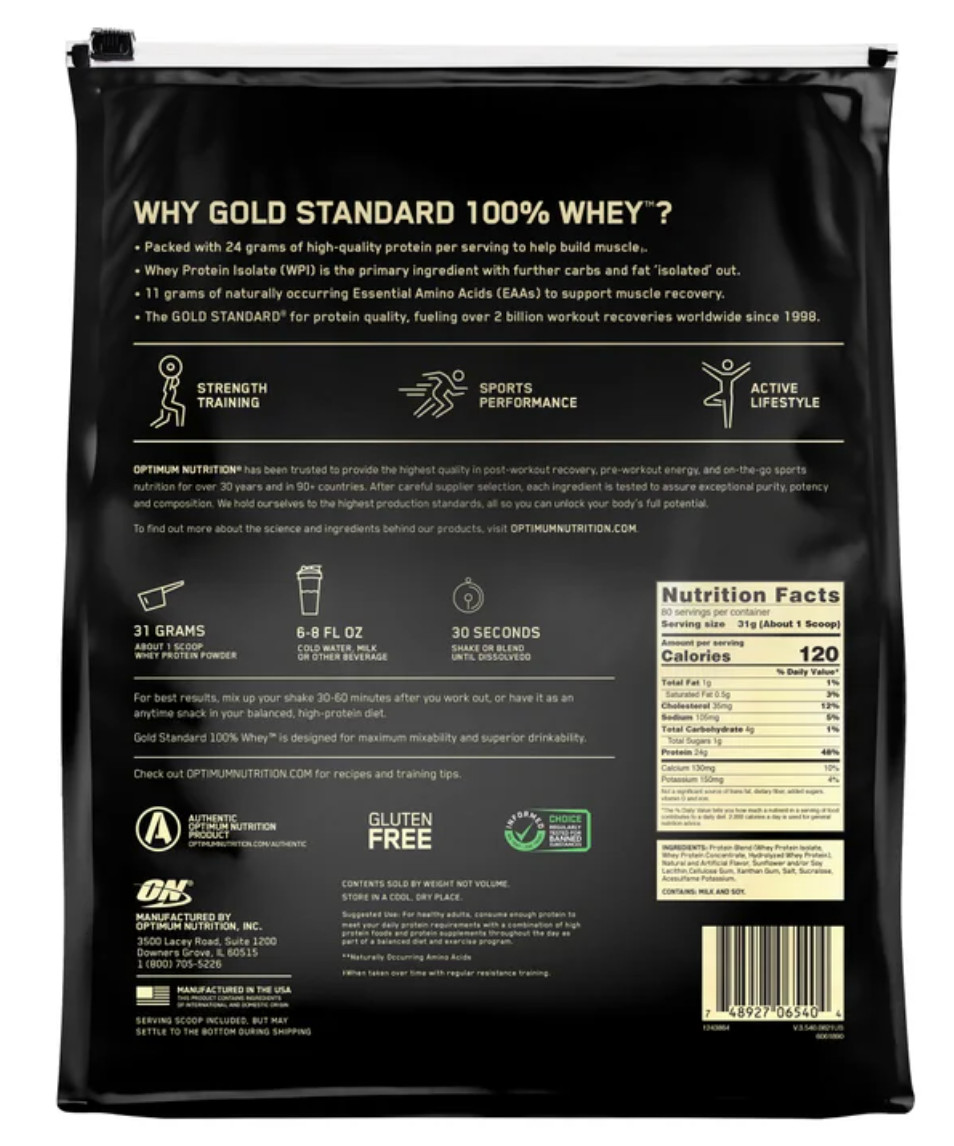 Optimum Nutrition Gold Standard 100% Whey Protein 5.47 lb Vanilla Ice Cream