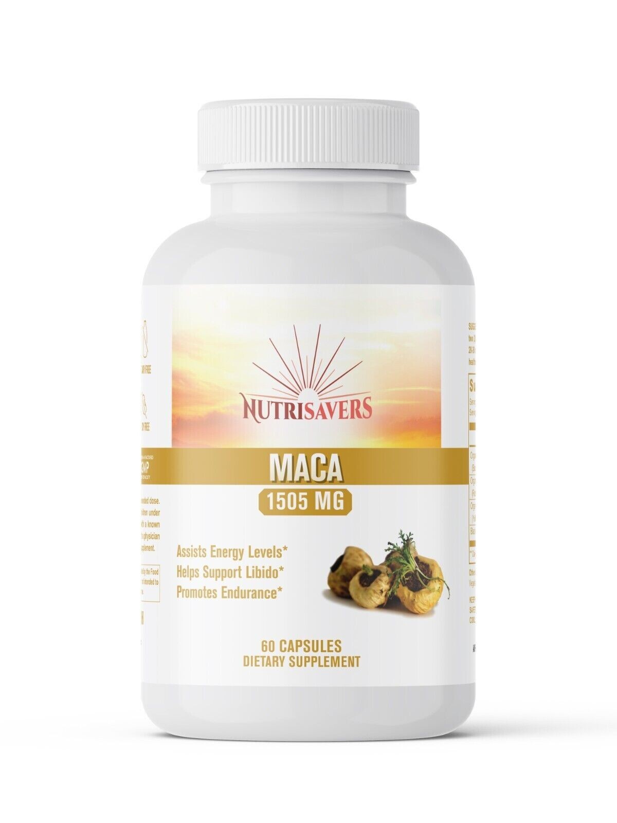 Maca Plus Natural Energy Supplement, Herbal Supplement for Women and Men 60 Cap