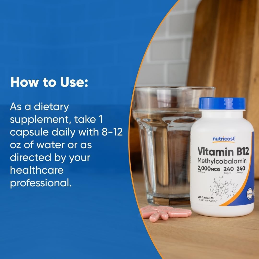Nutricost Methylcobalamin Vitamin B12 Capsules – 240