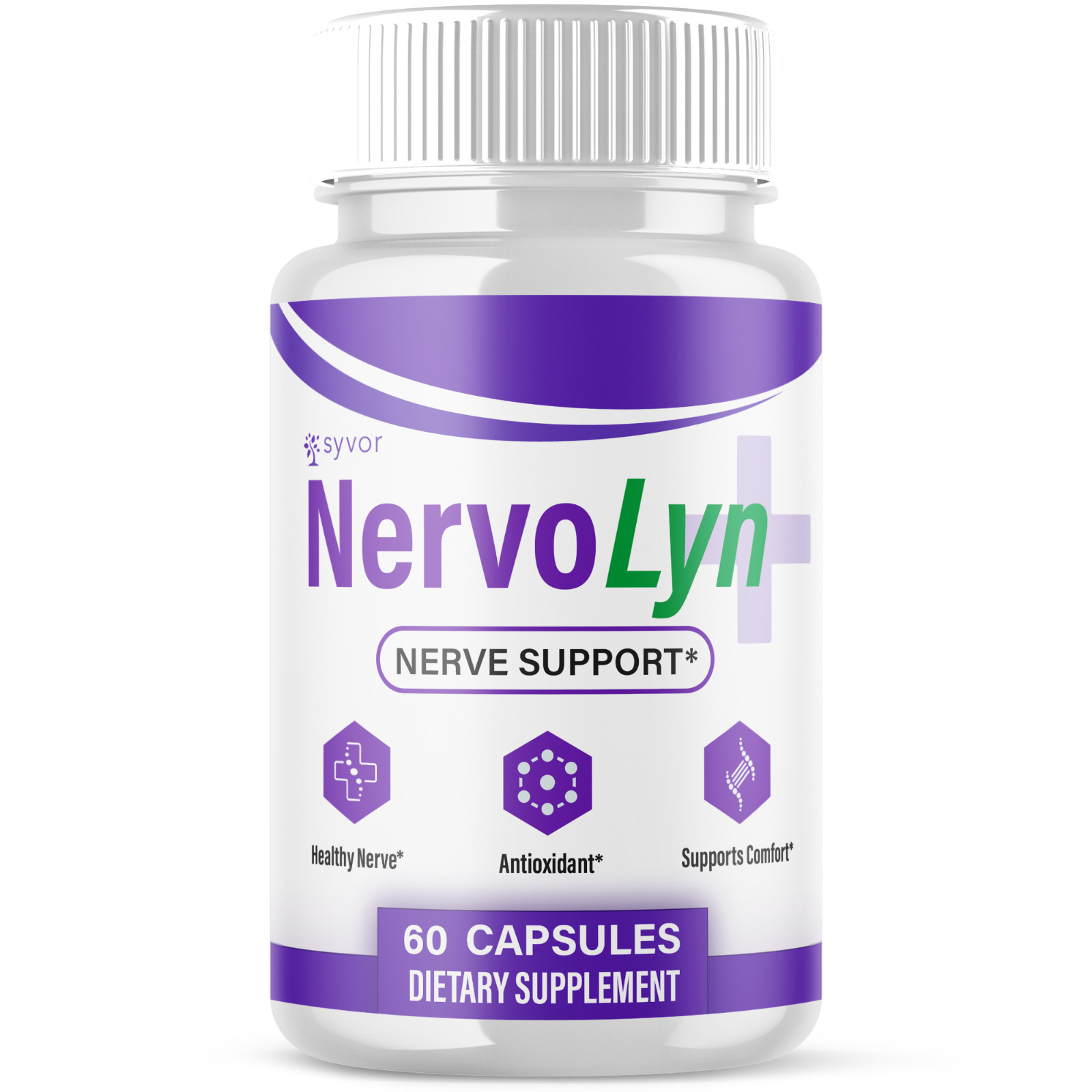 (1 Pack) NervoLyn Nootropic All Natural Super NervoLyn Supplement 60 Capsules