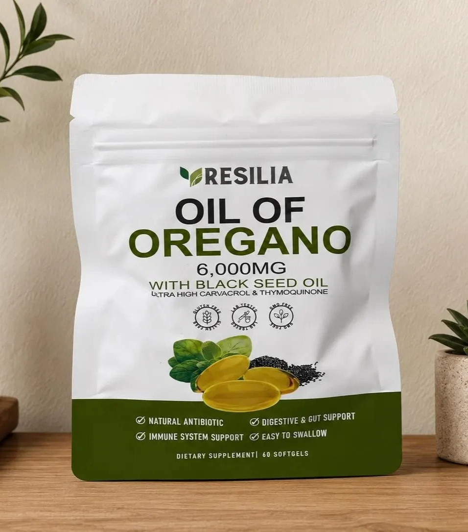 Resilia Oil of Oregano 6000mg with Black Seed Oil (60 Capsules) New Sealed