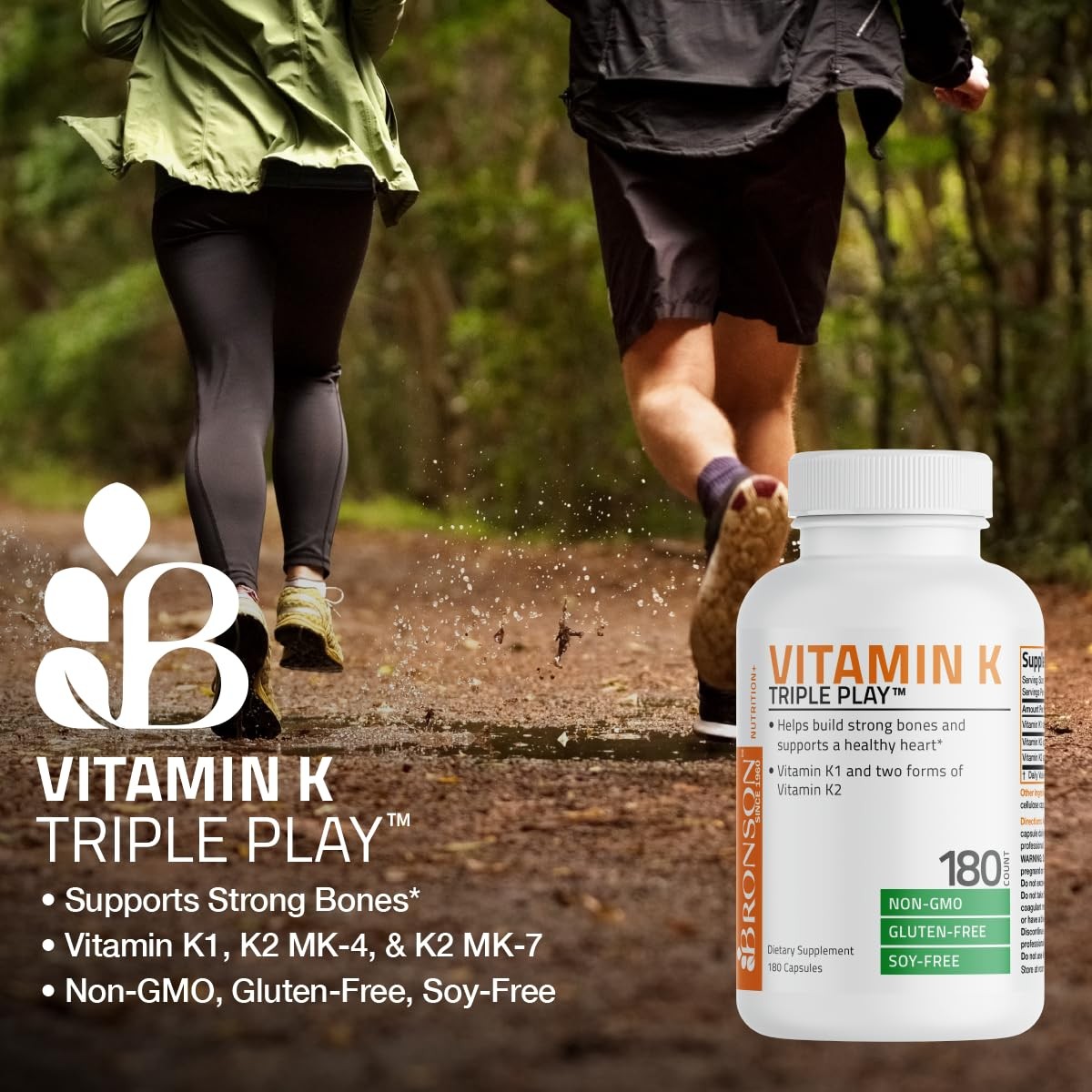 Vitamin K Triple Play (Vitamin K2 MK7 / MK4 180 Count (Pack of 1)