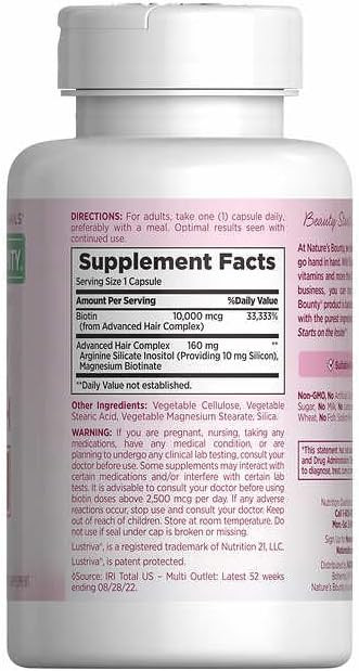 Nature’s Bounty Hair Growth Support – Essential Vitamins, 90 Capsules