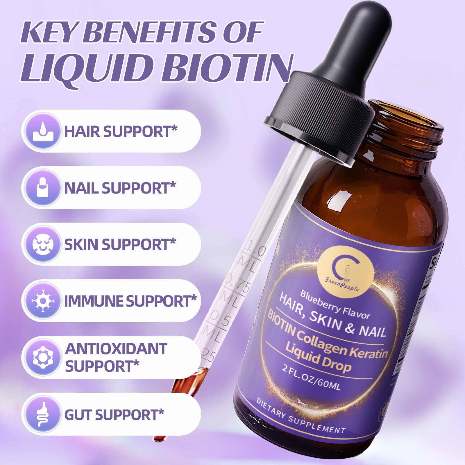 Biotin Collagen Folate Beauty Fomula-Boost Hair Growth Healthy Skin & Nails