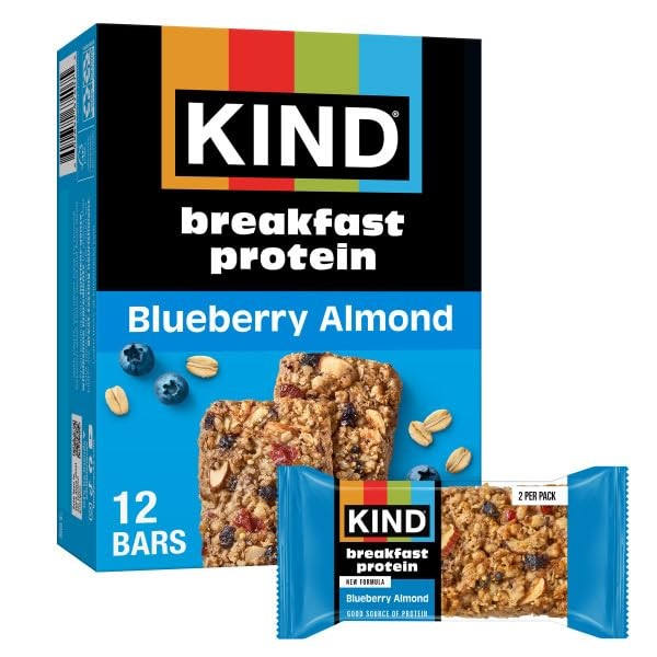 KIND Breakfast Protein Bars, Blueberry Almond, Gluten 1 Count (Pack of 6)