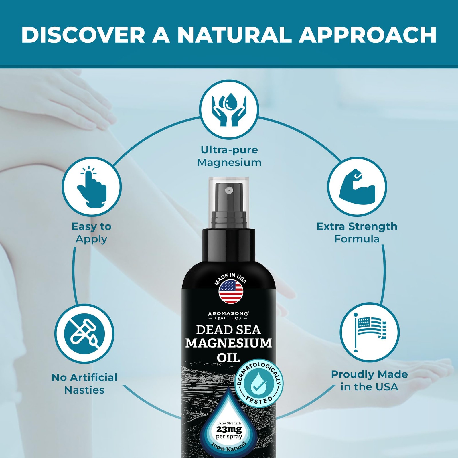 Aromasong Magnesium Spray – Extra Strength (23mg in Each 8 Fl Oz (Pack of 1)