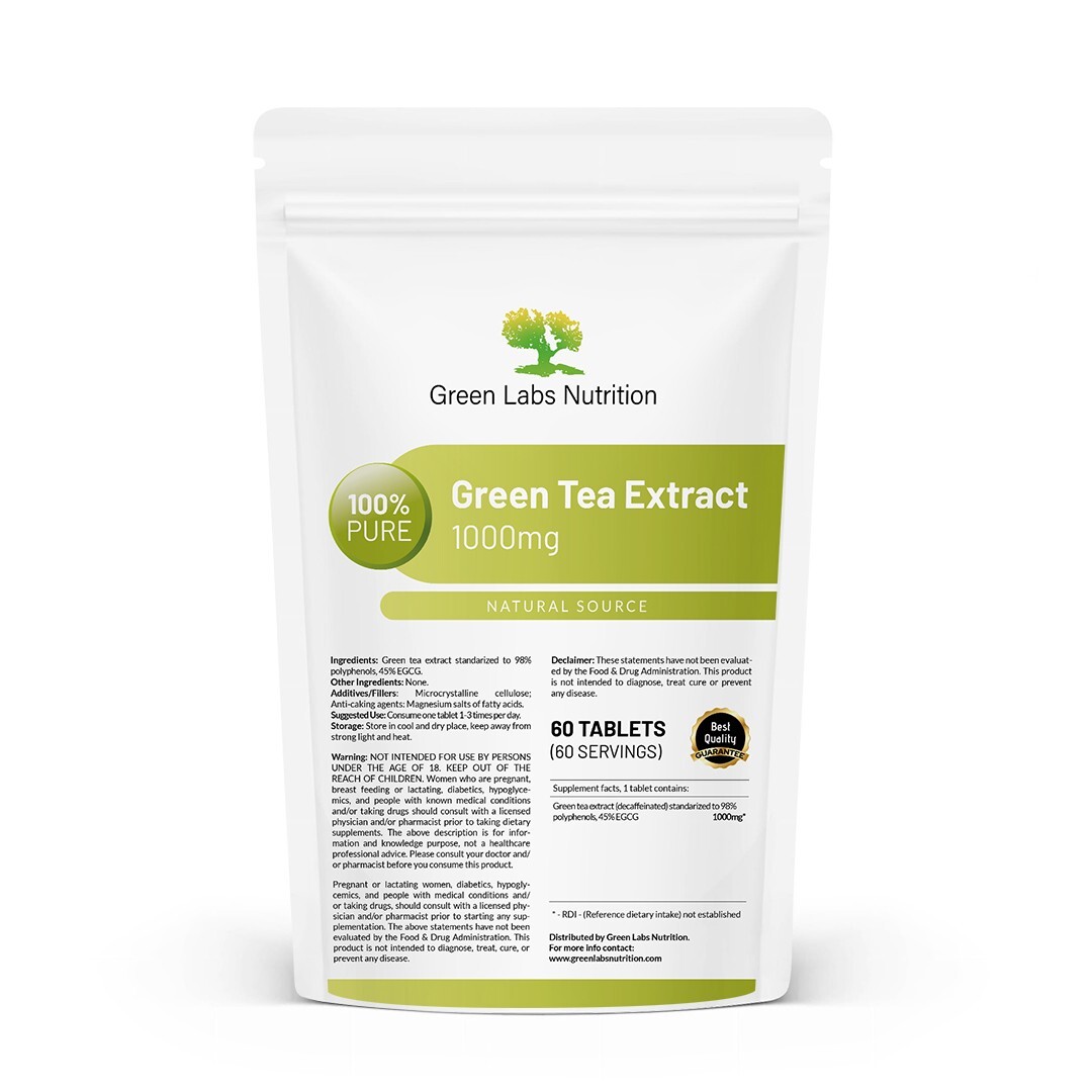 Green Tea Extract 1000mg Tablets ANTIOXIDANT METABOLISM FAT LOSS