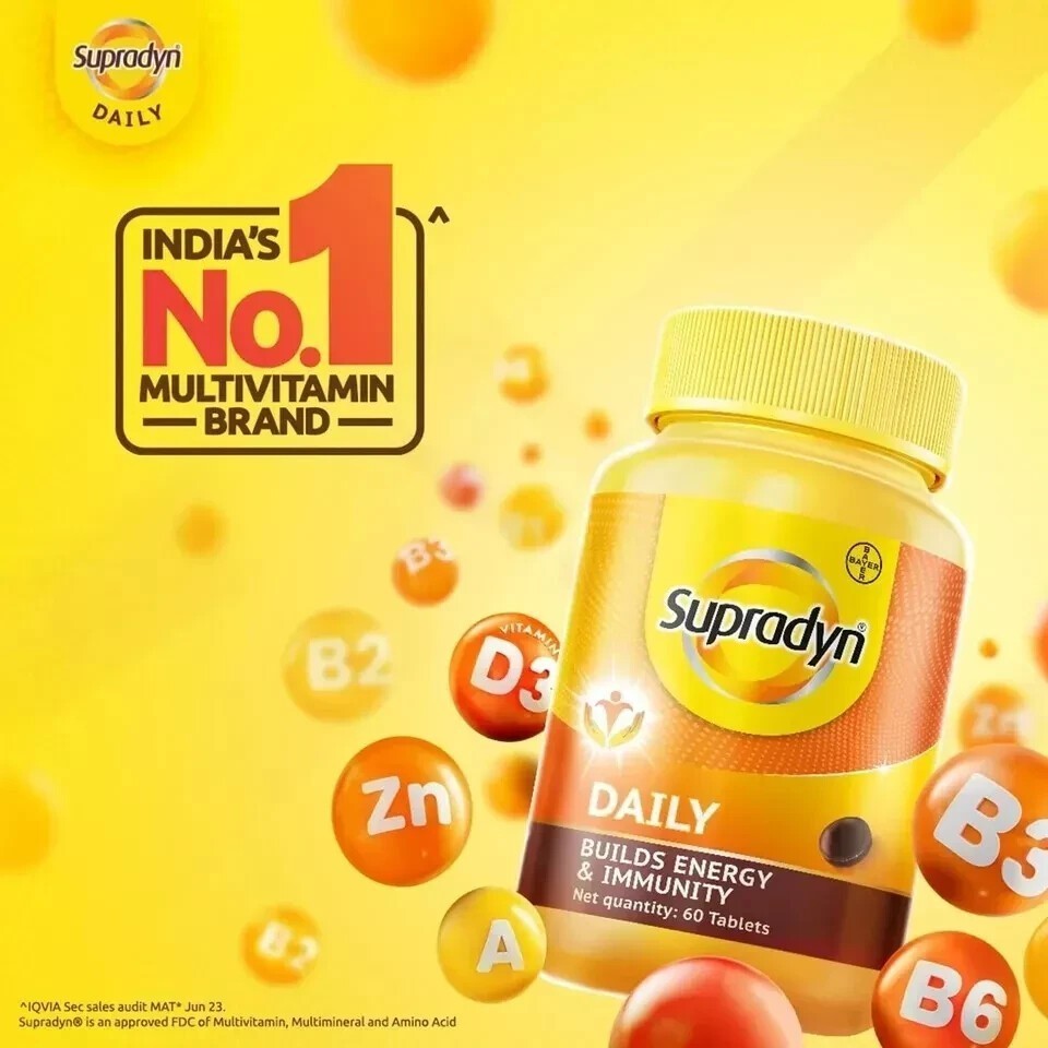 Supradyn Multivitamins Tablets For Daily Use Pack of 120 tablets free Shipping