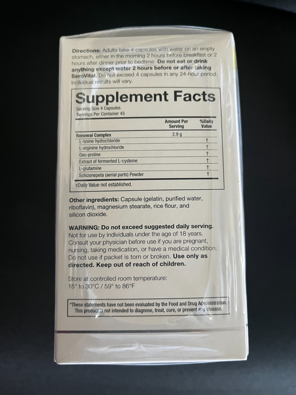 SEALED Serovital Clinically Tested Secretagogue Maximum Strength 180 Capsules