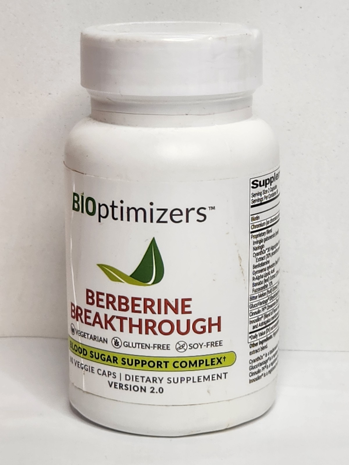 2 Pack BiOptimizers Berberine Breakthrough 60 Caps | Version 2.0 New Exp 8/2027