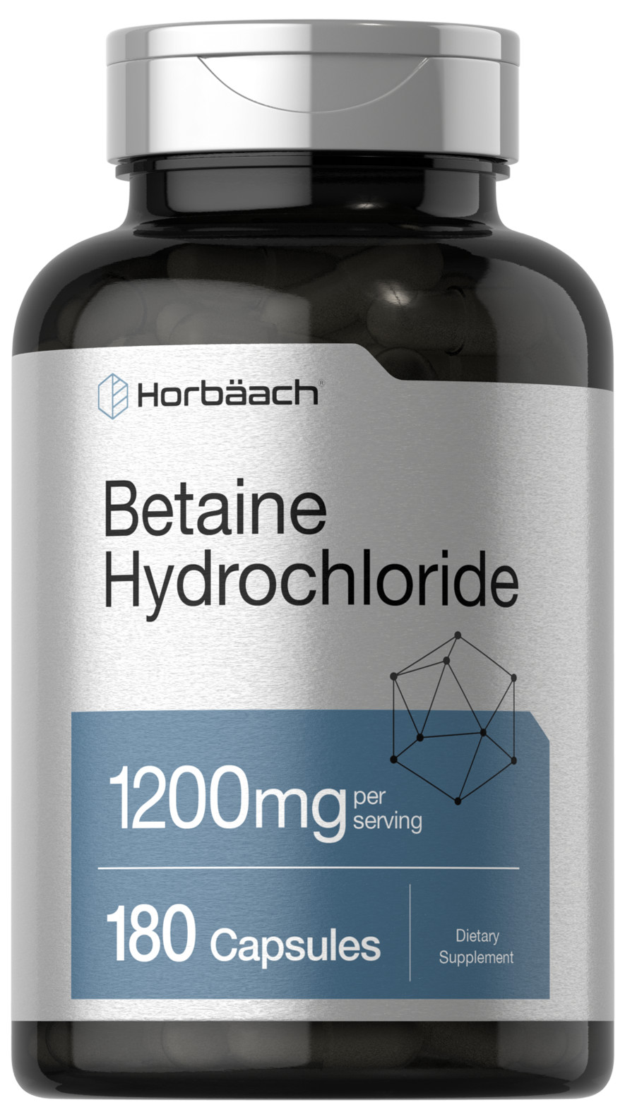 Betaine HCl | 1200mg | 180 Capsules | Betaine Hydrochloride | by Horbaach