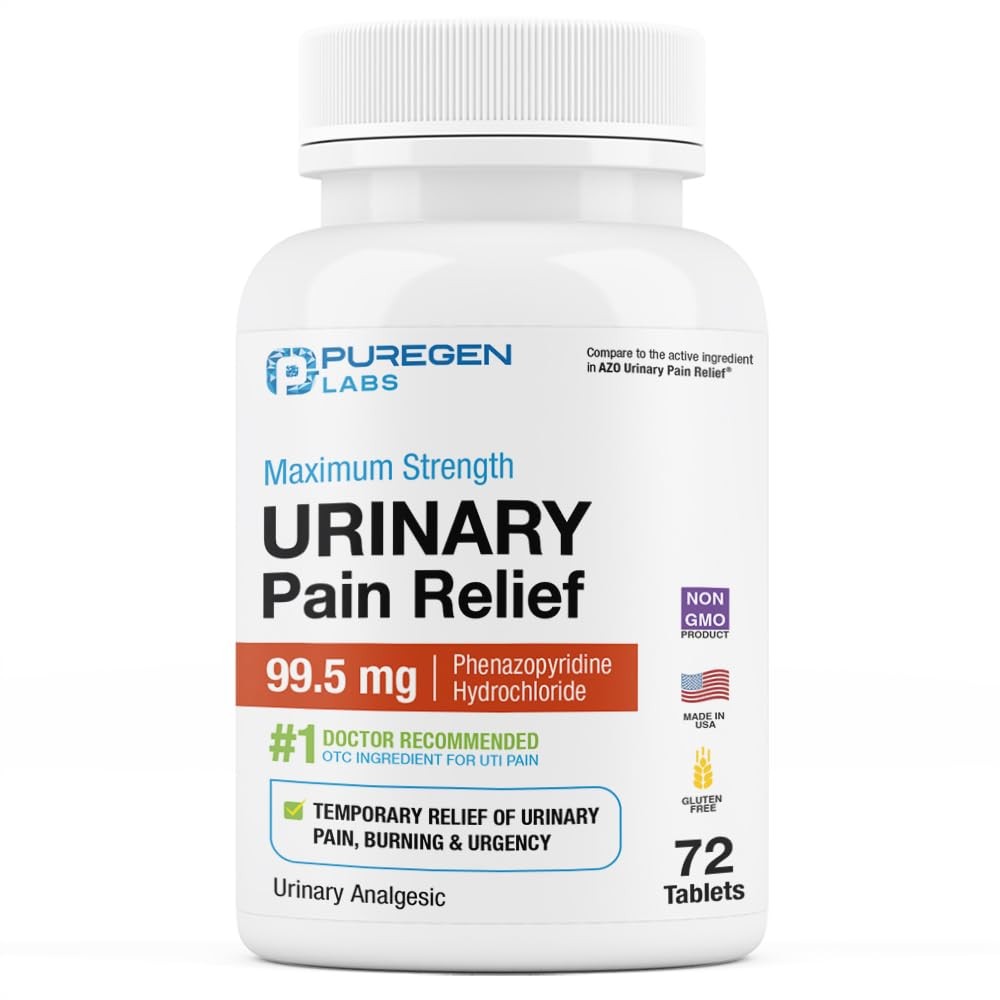 Puregen Labs Urinary Pain Relief | Phenazopyridine HCl 99.5mg Tablets | Maxim…
