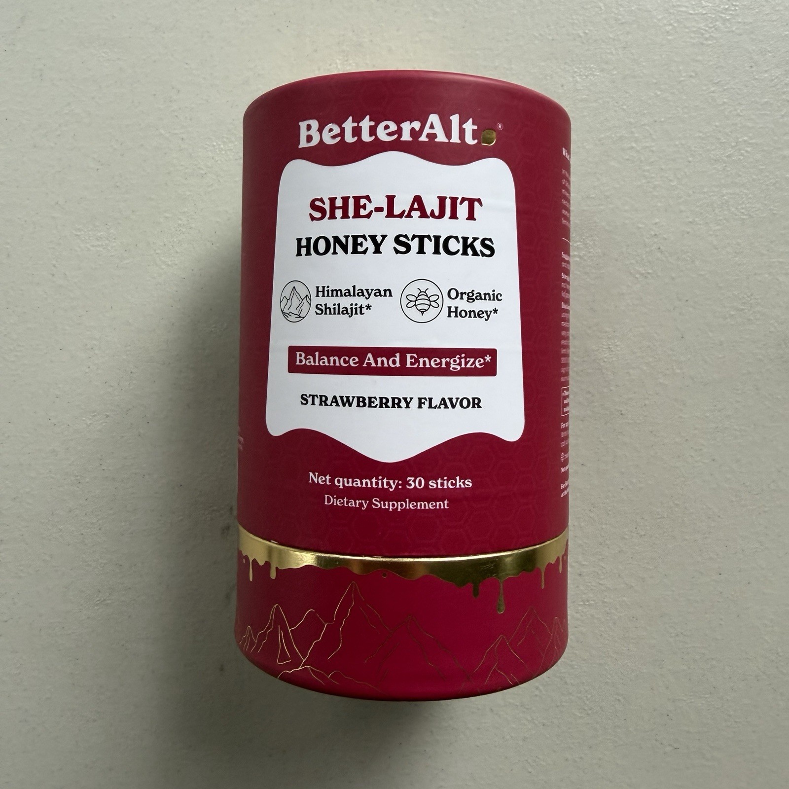 BetterAlt She-Lajit Honey Sticks Strawberry Flavor 30 Count Sealed EXP 04/2027