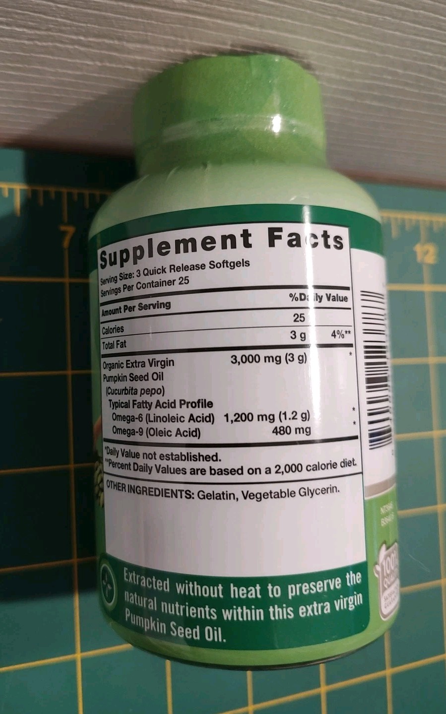 Nature’s Truth Cold Pressed Pumpkin Seed Oil – 3,000mg – 75 Soft Gels – Sealed