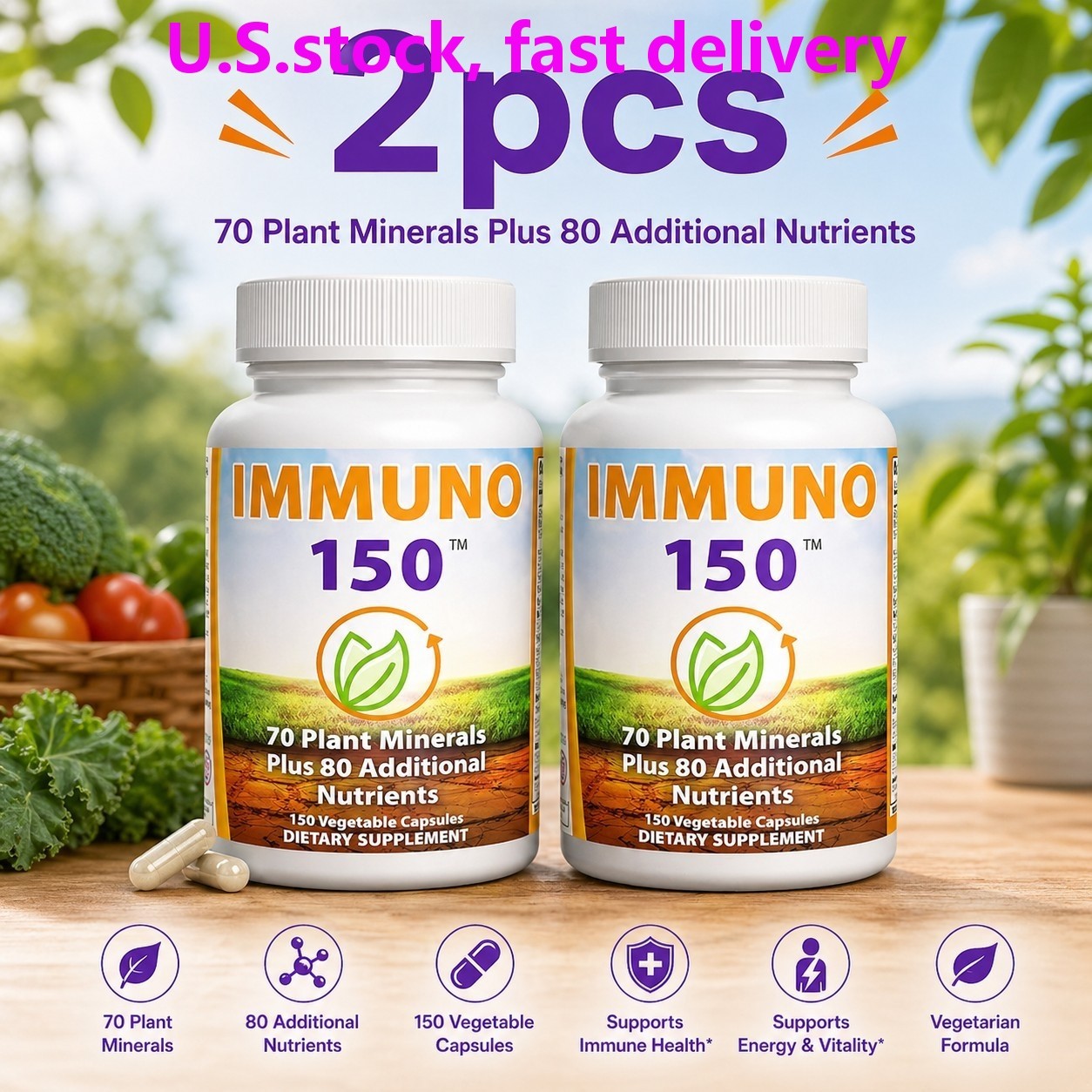 IMMUNO The Ultimate Multivitamin & Immune Support Supplement 300 Capsules