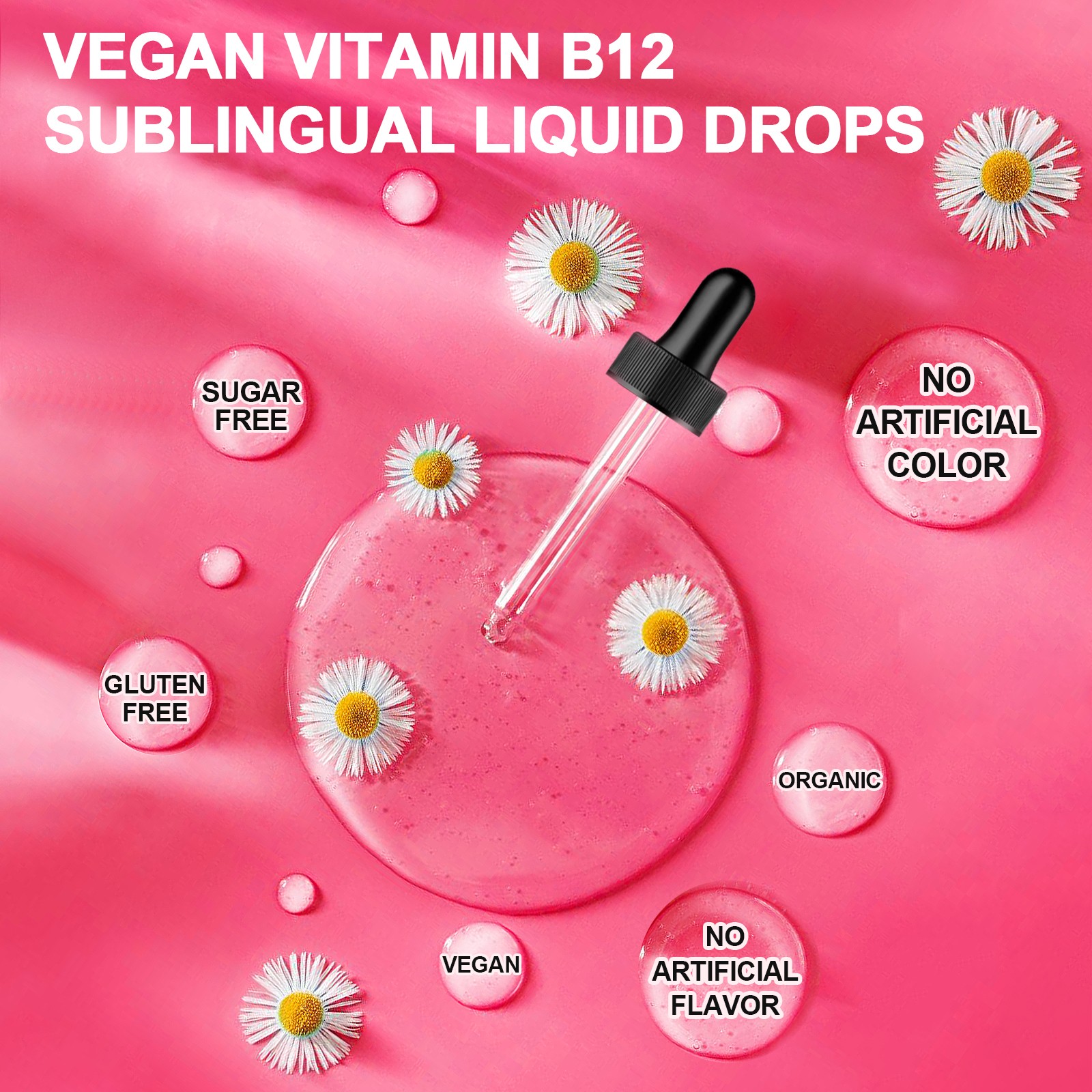 Vitamin B12, 10000 mcg, 3-in-1 Organic Liquid Vitamin B12, 60-Day Supply (60ml)