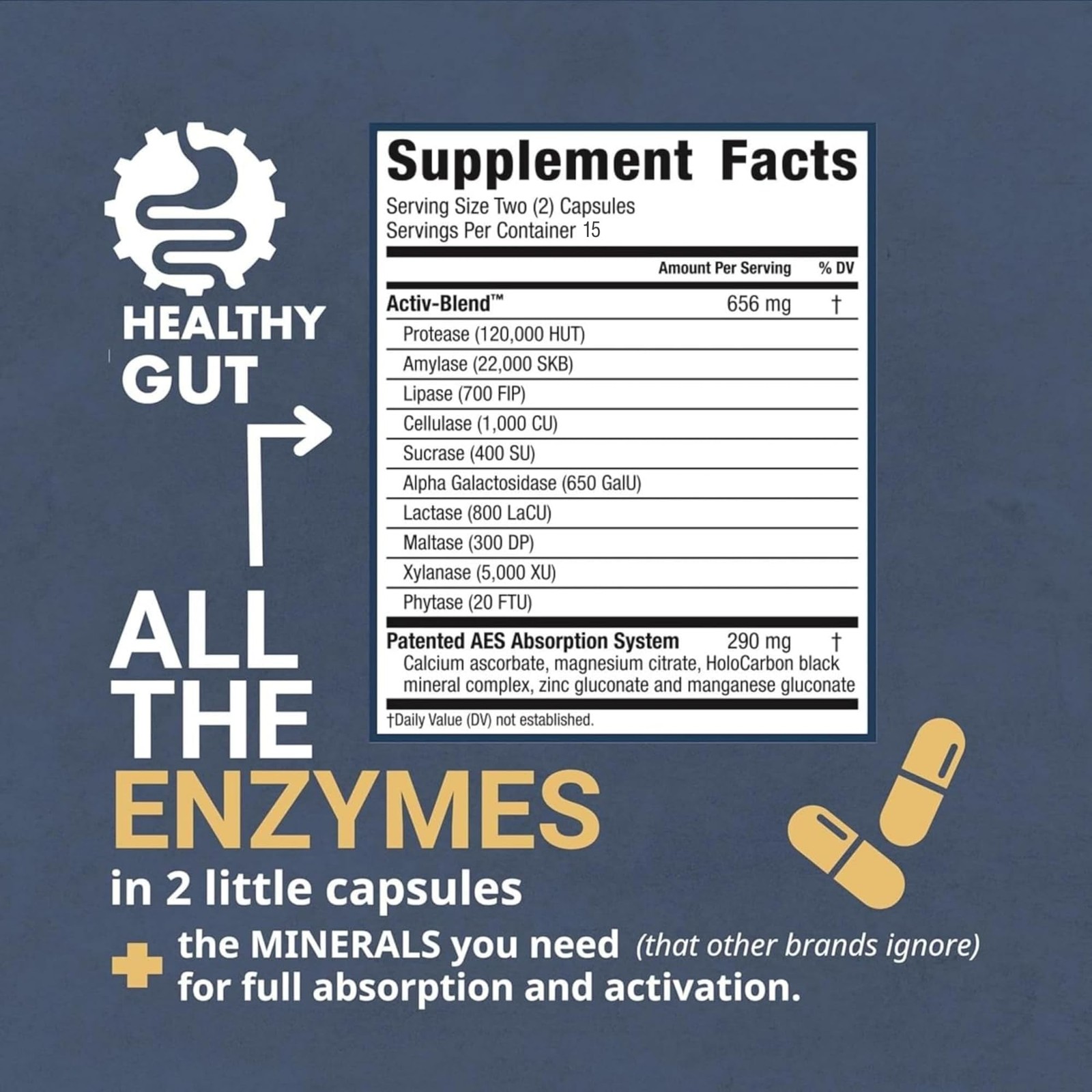Max Strength Digestive Enzymes for Bloating, Gas & Indigestion – 15 Servings