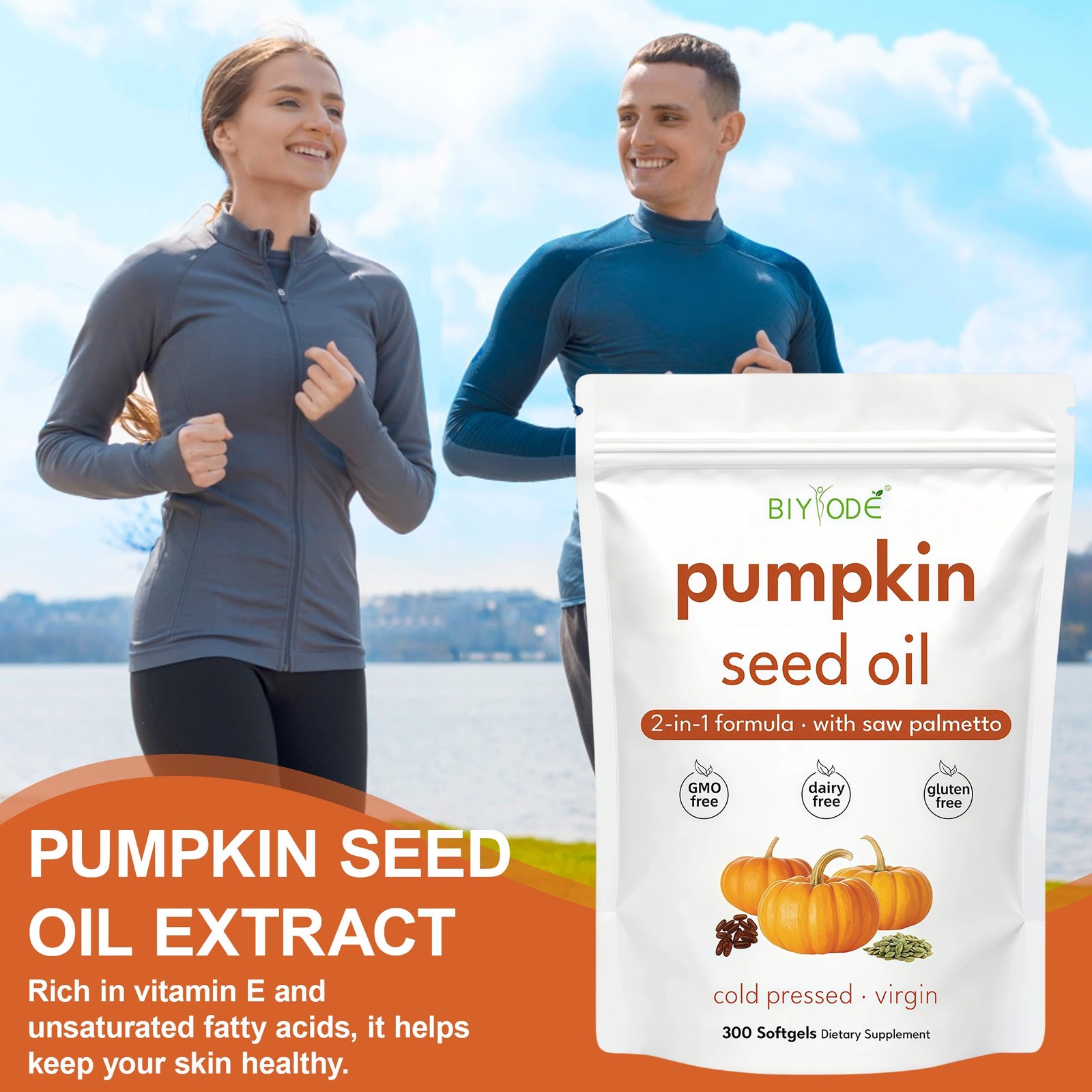 1/2X Seed Pumpkin Oil with Saw Palmetto 300Softgels | 3000 mg Herbal Supplement